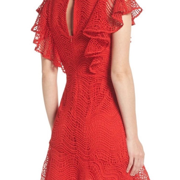 Chelsea28 ruffle sleeve lace fit and flare dress - Picture 3 of 8